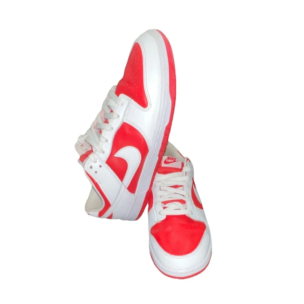 40N8/ Nike Dunk Low Championship Red White Low Top Men's‎ Athletic Sneakers